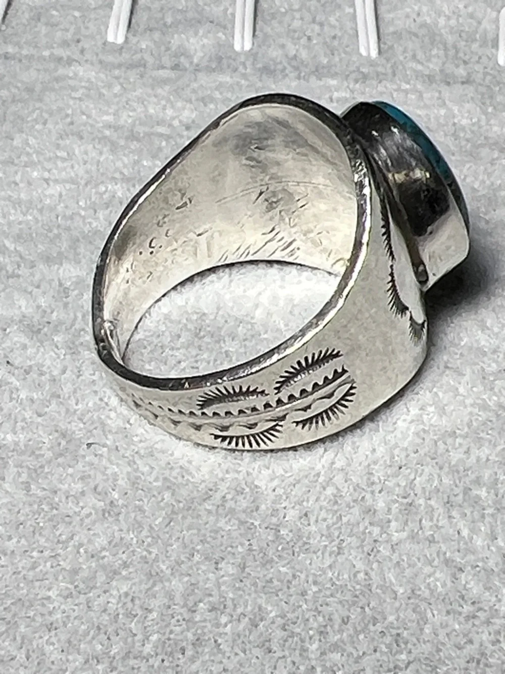 Native American Sterling Silver Ring 14 Turquoise Stone Western Southwestern